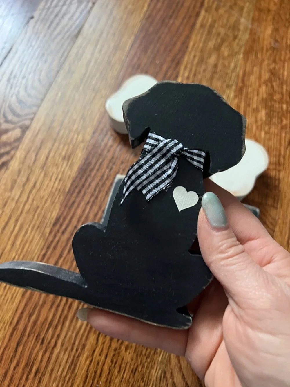 Black & White Dog Decor Set - Rustic Pet Accents - Picture 3 of 3